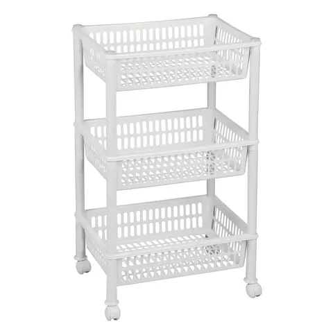 Regał z kółkami 3-półkowy Trolley Jumbo ECO biały 1268 Plast Team