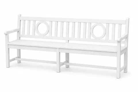 Ławka ogrodowa drewniana biała styl Hampton 200 cm