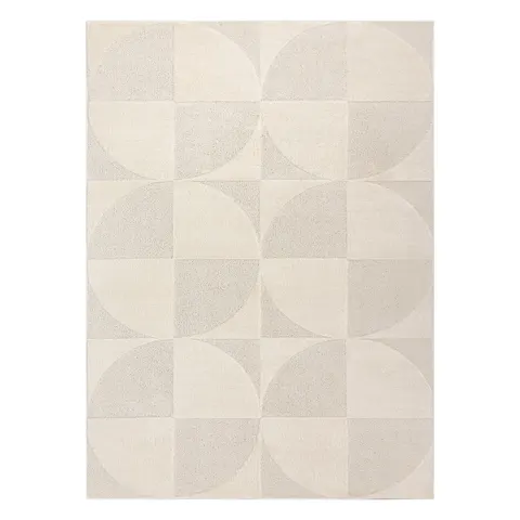Dywan strukturalny kremowy Dominic Geometric