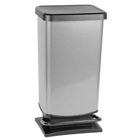Kosz na śmieci 40L PASO Carbon metalizowany ROTHO