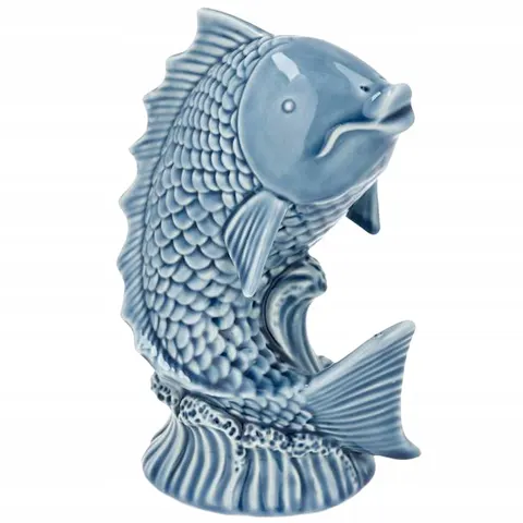 Figurka ceramiczna niebieska Ryba 12x8x18cm