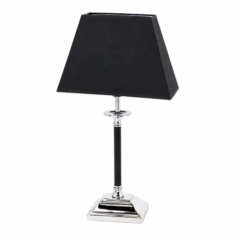 Lampa stołowa z abażurem czarna h 48cm