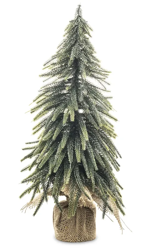 Choinka sztuczna szroniona w jucie h44cm