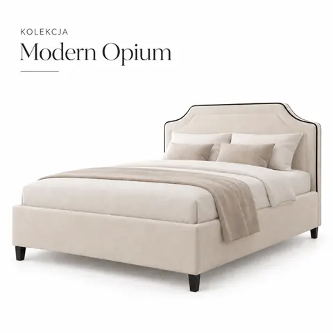 Łóżko z pojemnikiem na pościel czarna kedra Modern Opium