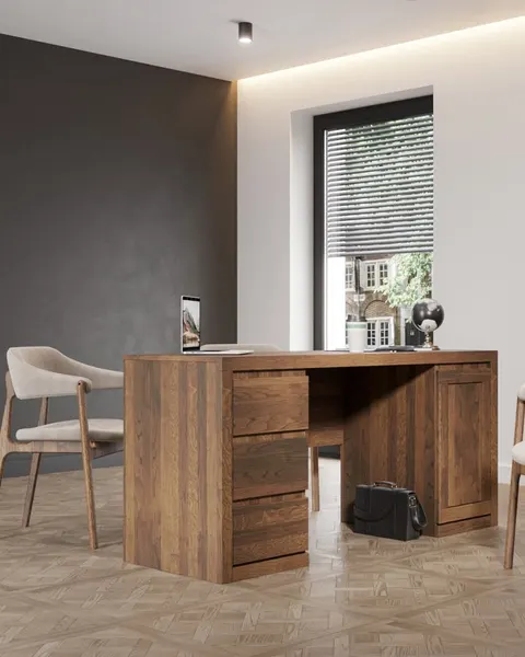 Biurko bukowe BR 402 – solidne drewniane biurko do biura i domu