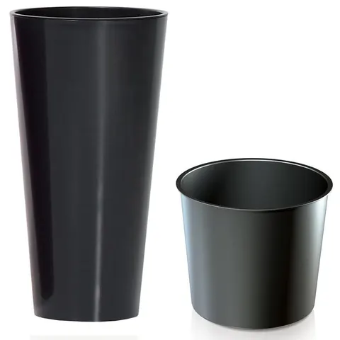 Doniczka Tubus slim shine - antracytowy DTUS400S Prosperplast