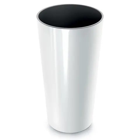 Doniczka Tubus slim shine - biały DTUS250S Prosperplast