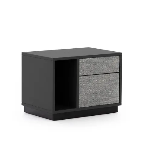 Stolik nocny czarny poziomy tapicerką Forli 60x44x40