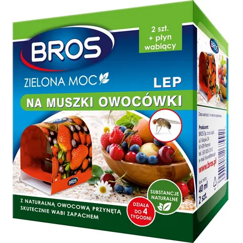 BROS Zielona Moc lep na muszki owocówki 2 szt.