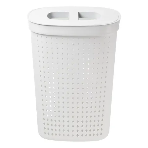 Kosz na bieliznę owalny 61 L SEOUL biały Plast Team