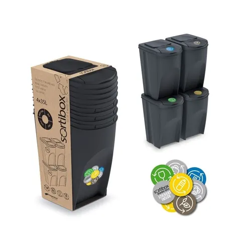 Kosz na śmieci SORTIBOX IKWB35S4-S433 antracytowy Prosperplast