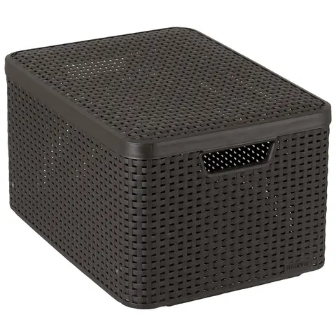 Koszyk z pokrywą STYLE BOX L ciemny brąz 30L CURVER
