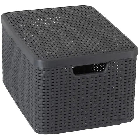 Koszyk z pokrywą STYLE BOX L ciemny szary 30L CURVER