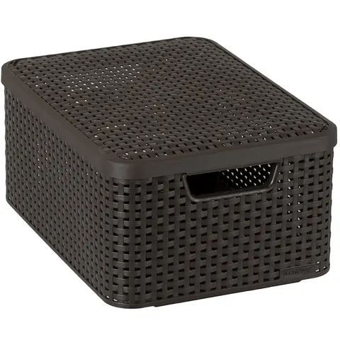 Koszyk z pokrywą STYLE BOX M ciemny brąz 18L CURVER