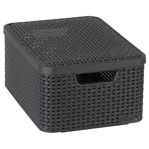 Koszyk z pokrywą STYLE BOX M ciemny szary 18L CURVER