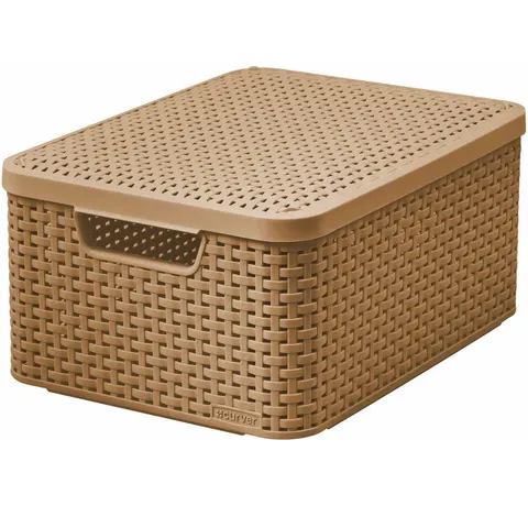 Koszyk z pokrywą STYLE BOX M jasnobrązowy 18L CURVER