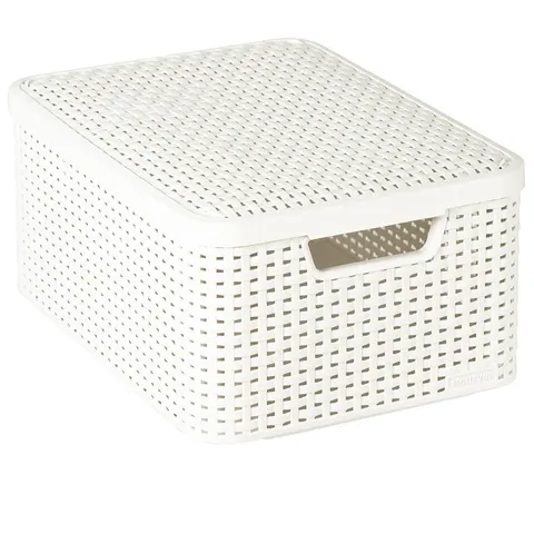 Koszyk z pokrywą STYLE BOX M kremowy 18L CURVER