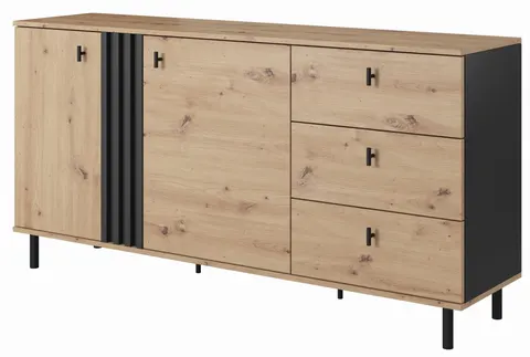 Dwudrzwiowa komoda NOVA 165cm z lamelami