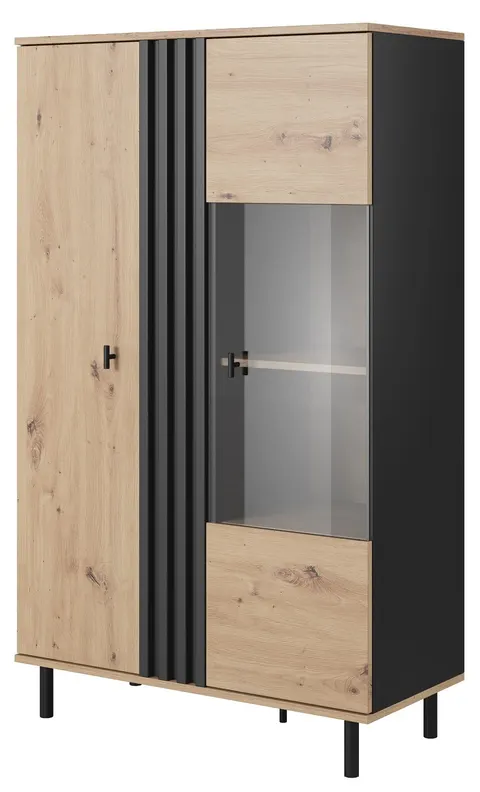 Dwudrzwiowa witryna NOVA 165cm z lamelami