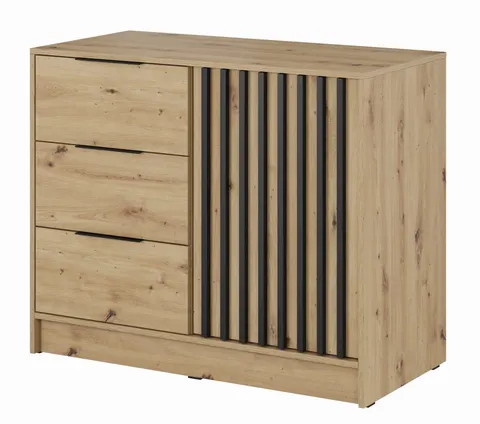 Komoda ARAN z szufladami - Dąb Artisan, lamele