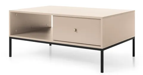 Elegancki stolik kawowy z szufladami APLE - Beż