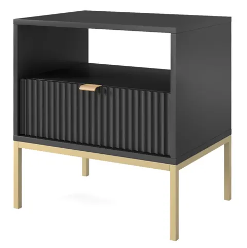 Elegancka szafka nocna z szufladą VANO - Czarna