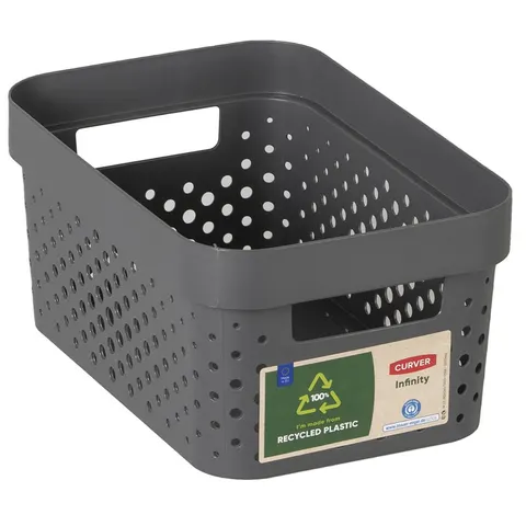 Pojemnik ażurowy INFINITY RECYCLED 4,5 L ciemnoszary CURVER