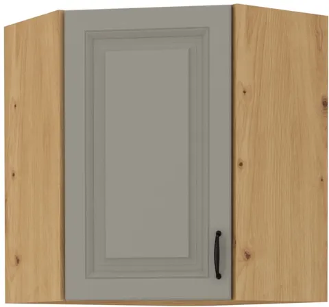 Szafka narożna wisząca 60x72 STELVIO Jasnoszara i Dąb Artisan