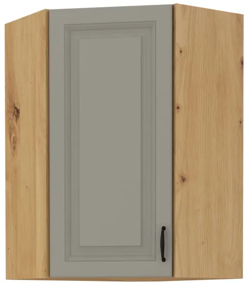 Szafka narożna wisząca 60x90 STELVIO Jasnoszara i Dąb Artisan