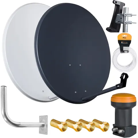 Antena satelitarna Corab 80 cm + konwerter twin + akcesoria montażowe