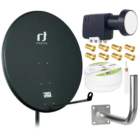 Antena satelitarna czasza Inverto 100 grafit zestaw quad
