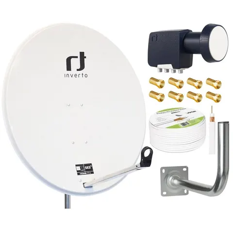 Antena satelitarna czasza Inverto 100 biała zestaw quad
