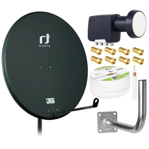 Antena satelitarna czasza Inverto 80 grafit zestaw quad