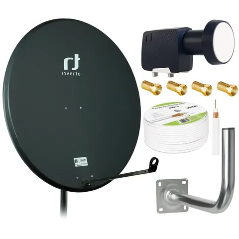 Antena satelitarna czasza Inverto 80 grafit zestaw twin
