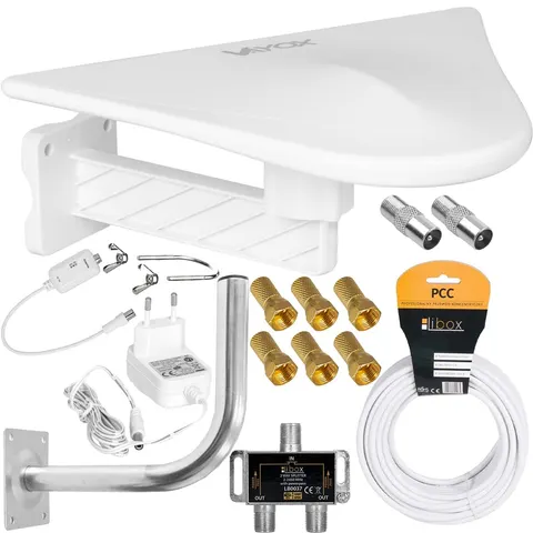 Antena zewnętrzna DigiActiv VA0022 White zestaw na 2 TV Vayox