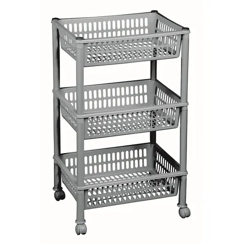 Regał z kółkami 3-półkowy Trolley Jumbo ECO szary Plast Team
