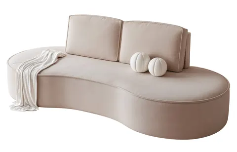 Tapicerowana sofa SAFO zaokrąglona - Szarobeżowa