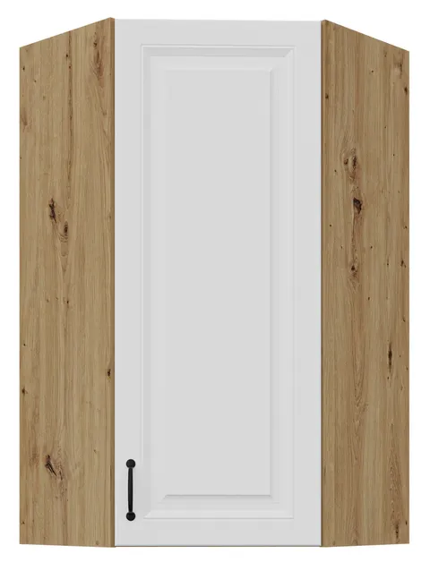 Wisząca narożna szafka kuchenna 60x108 45° STELVIO Biała Artisan