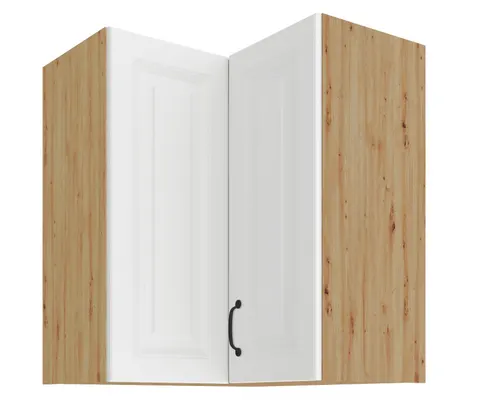Wisząca narożna szafka kuchenna 60x72m 90° STELVIO - Biała Artisan