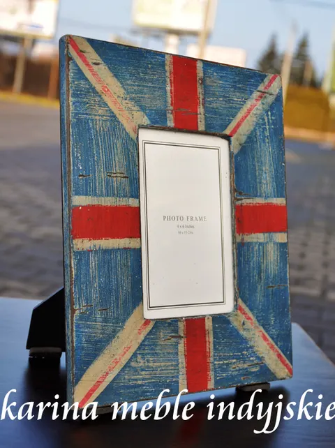 Ramka na zdjęcia Love Britain z drewna mango