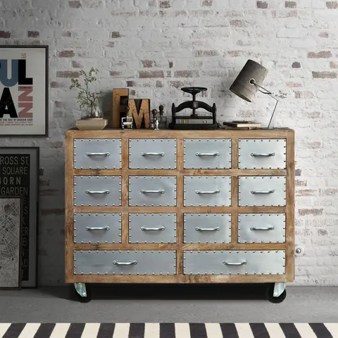 Meble Loftowe | Komoda Placa z szufladami | Drewno Mango