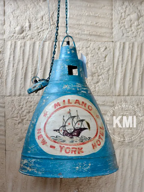 industrialna lampa Loft Colors M-4210 niebieska