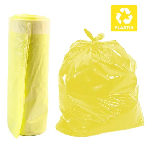 Worki na śmieci LDPE 60 L/10 sztuk żółte