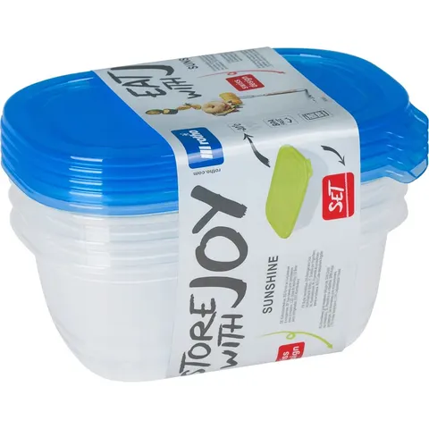 Zestaw pojemników do żywności SUNSHINE 0.5L 4cz. Niebieski Rotho