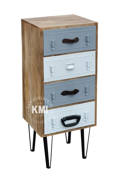 meble industrialne komoda szufladami drewno metal Suitcases