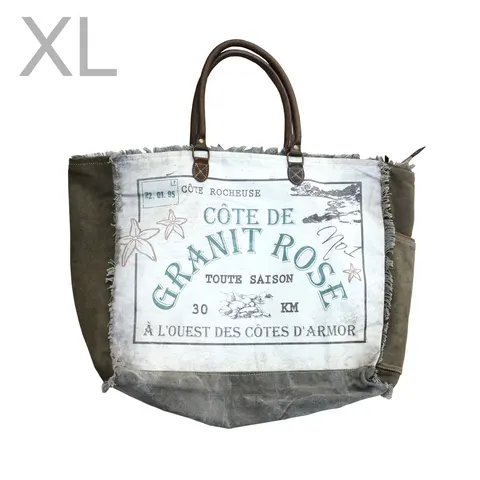 Duża torba shopper Dirtbags – canvas recyklingowy 51 × 38 cm