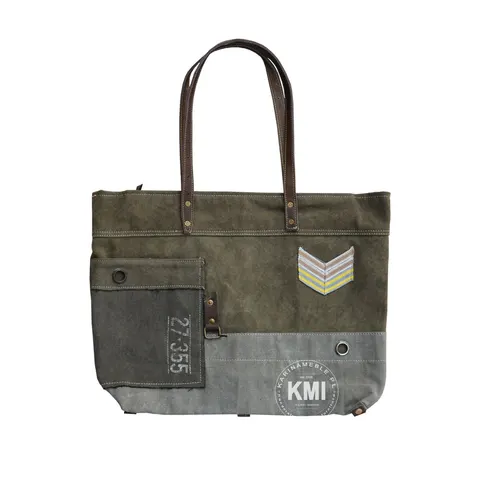 Militarna torba Dirtbags – canvas z recyklingu i skóra