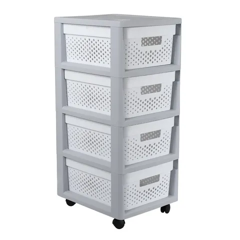 Regał ażurowy INFINITY 4x11L szary/biały CURVER 239845