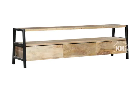 Szafka RTV Loftowa z Drewna Mango i Metalu Milo 175 cm