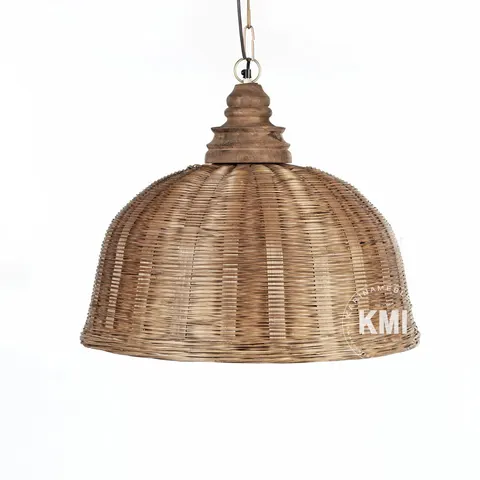 lampa rattanowa sufitowa nad stół styl boho